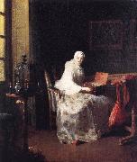 jean-Baptiste-Simeon Chardin The Canary oil painting artist